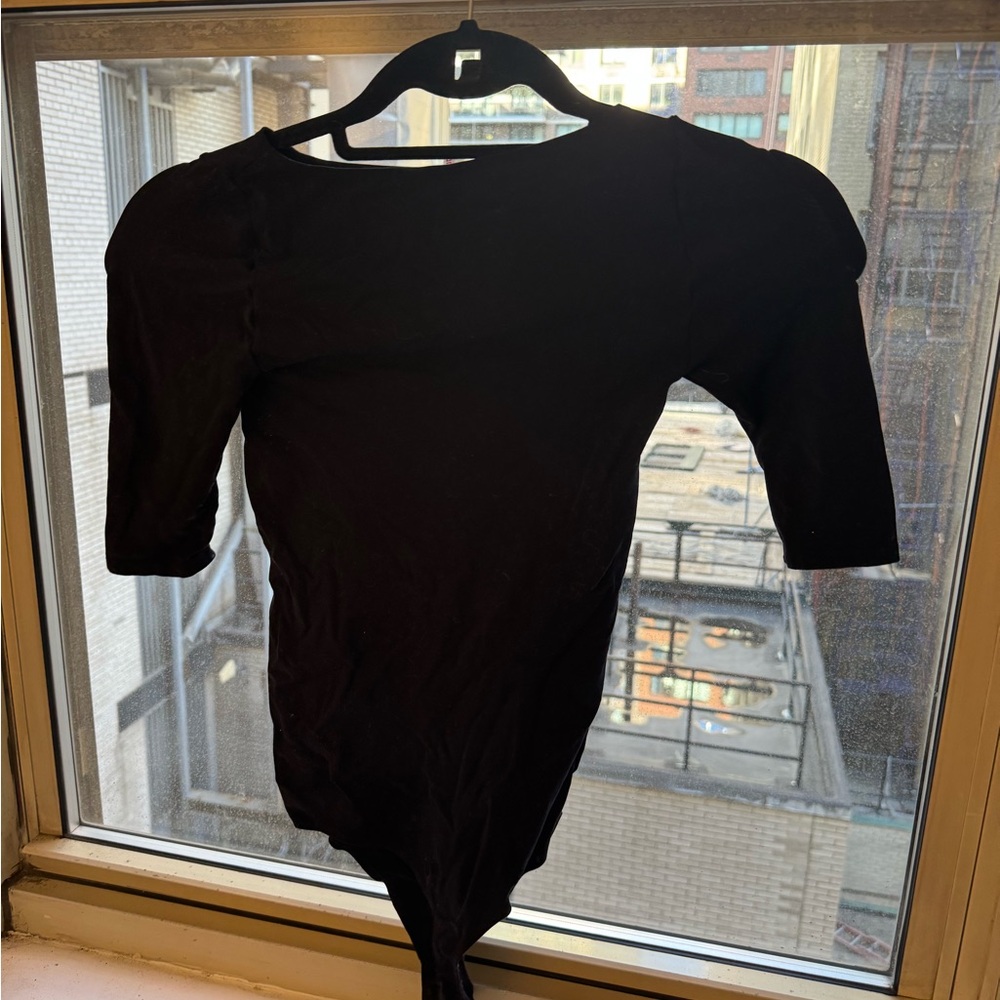Black Bodysuit with 3/4 Sleeves